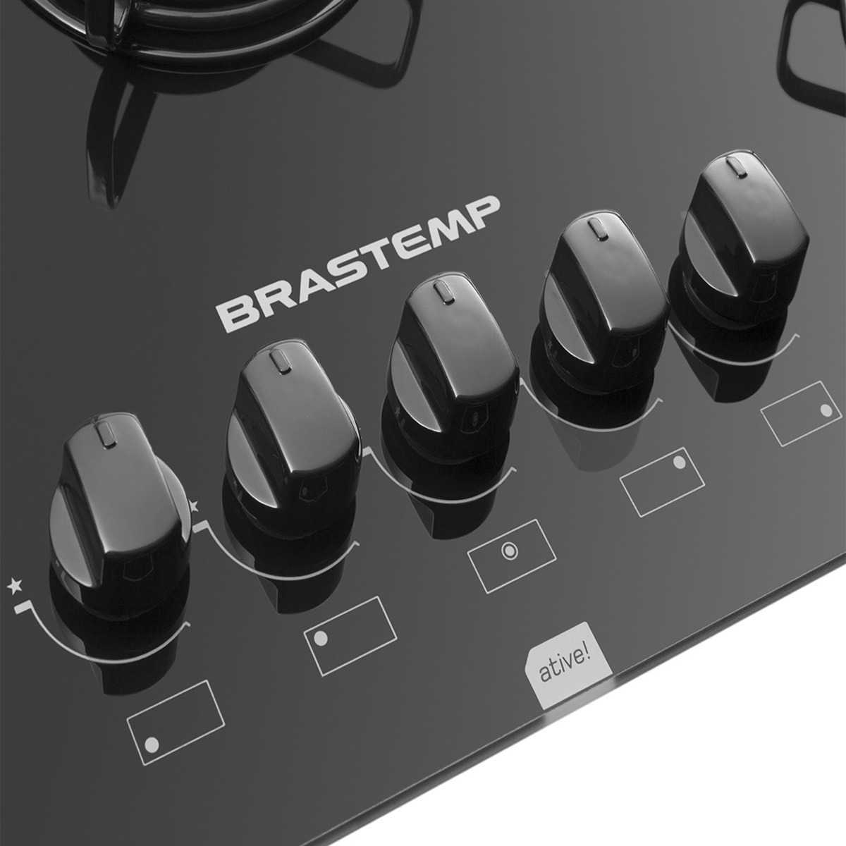 Cooktop a Gás Brastemp Ative! BDD75AE 5 Bocas Preto Brastemp