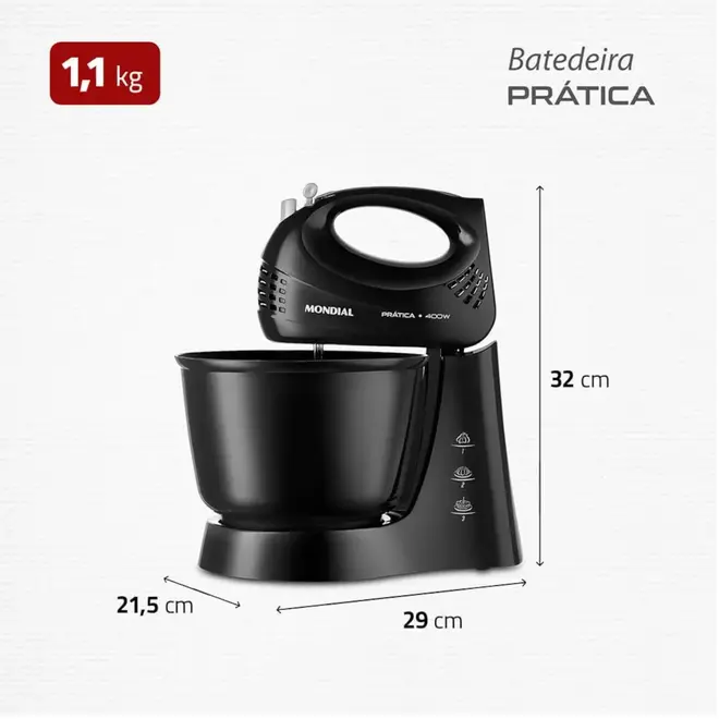 Batedeira Mondial 400W Prática B-44-B