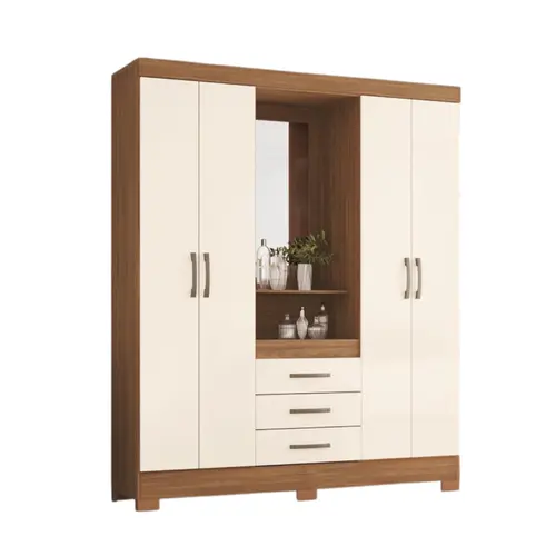 Guarda Roupa Casal Espelho 04 Portas 03 Gavetas B24 Briz - Henn(briz)