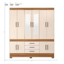 Guarda Roupa Demobile New Murano com 10 Portas e 3 Gavetas