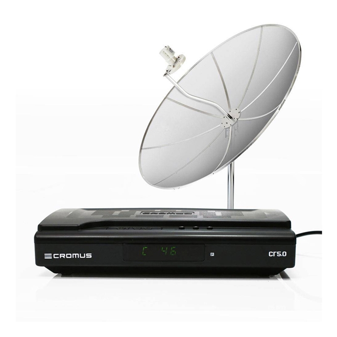 Kit Antena Parabolica Tv Free Cromus Digital + Analogico 1,50M