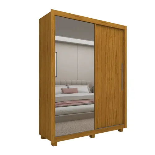 Guarda-Roupa Gelius Royale 2 Portas de Correr com Espelho e Pés