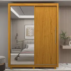 Guarda-Roupa Gelius Royale 2 Portas de Correr com Espelho e Pés
