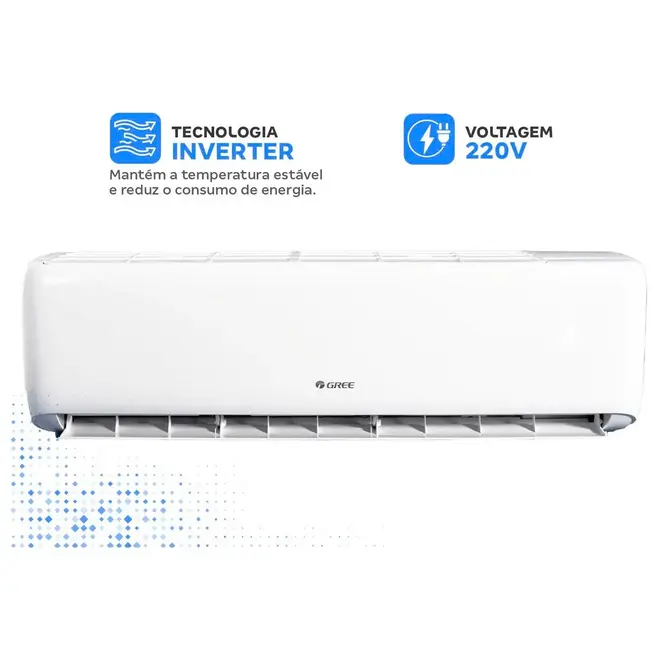 Ar-Condicionado Gree Split Inverter 18.000 BTUs Frio GWC18-D6DN 220V