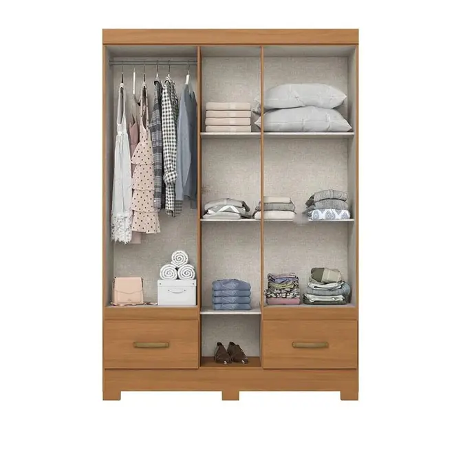 Guarda Roupa Solteiro B60 Jequitibá Brilho com Espelho