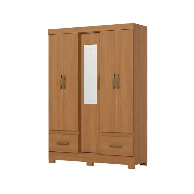 Guarda Roupa Solteiro B60 Jequitibá Brilho com Espelho
