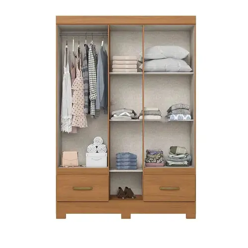 Guarda Roupa Solteiro B60 Jequitibá Brilho com Espelho