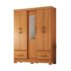 Guarda Roupa Solteiro B60 Jequitibá Brilho com Espelho
