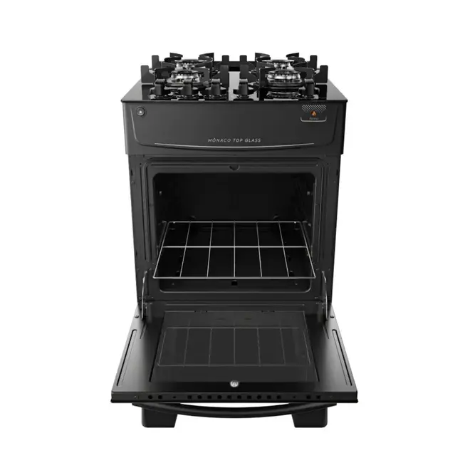 Fogão Atlas 4 Bocas preto Mônaco Top Glass com Acendimento automático - Bivolt - Atlas