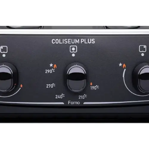 Fogão Atlas 4 bocas preto com forno limpa fácil Coliseum Plus - Forno 50L