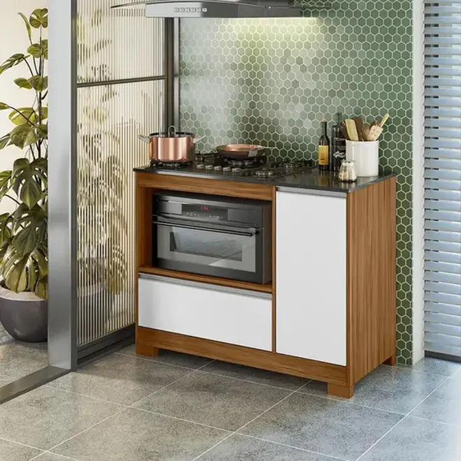 Balcão Cooktop Nogal Trend NT3050 Notável Móveis
