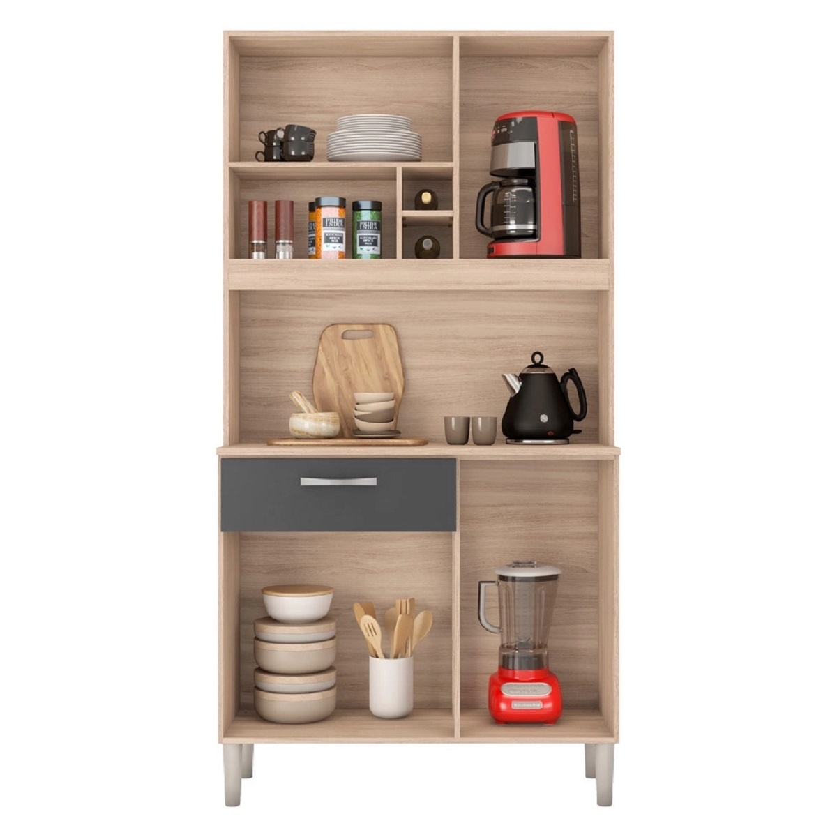 Kit Cozinha 4 Portas 1 Gaveta Malta Demóbile Demobile