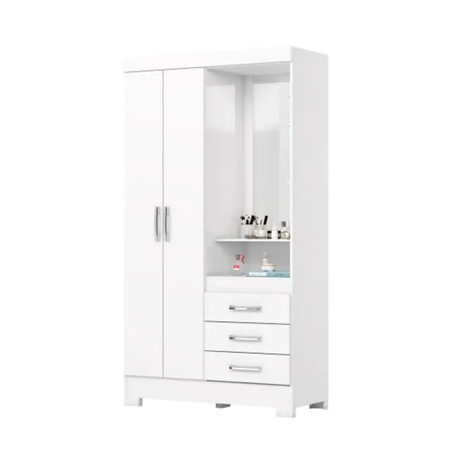 Guarda-Roupa Solteiro 2 Portas 3 Gavetas  B64 - Briz