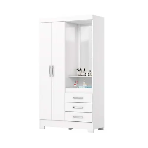 Guarda-Roupa Solteiro 2 Portas 3 Gavetas  B64 - Briz