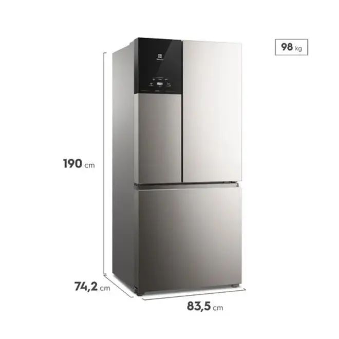 Geladeira Electrolux Multidoor Efficient Com Autosense e Inverter 590L Inox Look (IM8S)