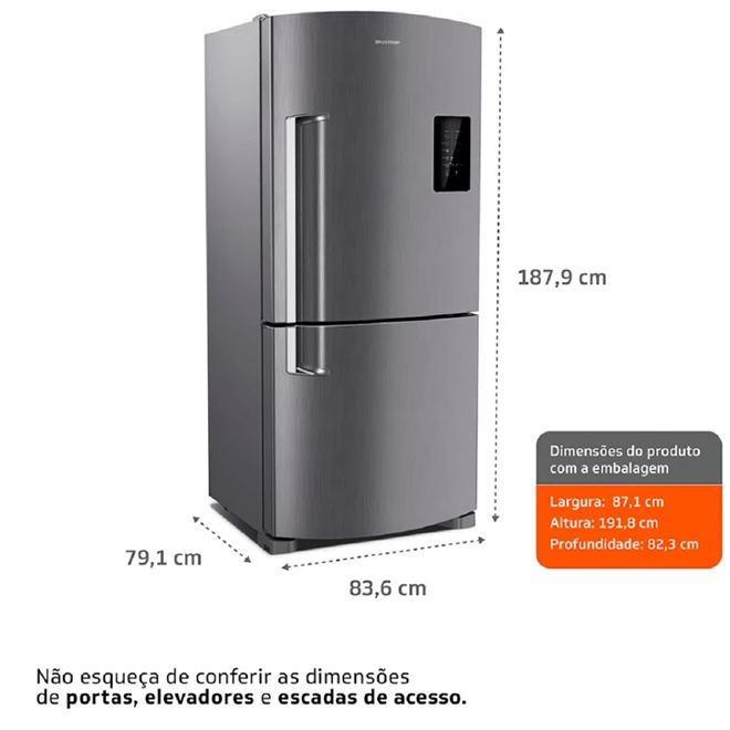 Geladeira Brastemp Frost Free Inverse 588 litros com Smart Bar BRE85AK ...