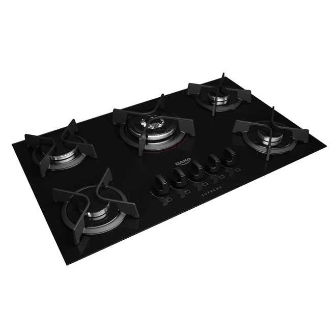 Cooktop Dako Supreme a Gás 5 Bocas Acendimento Automático e Tripla