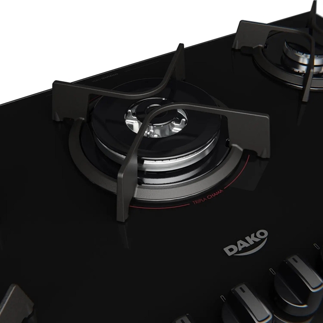 Cooktop Dako Supreme a Gás 5 Bocas Acendimento Automático e Tripla