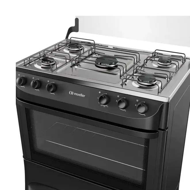Fogão Mueller 5 bocas Preto Fosco Acendimento Manual MFI5BA