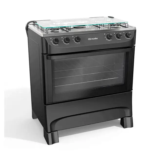 Fogão Mueller 5 bocas Preto Fosco Acendimento Manual MFI5BA