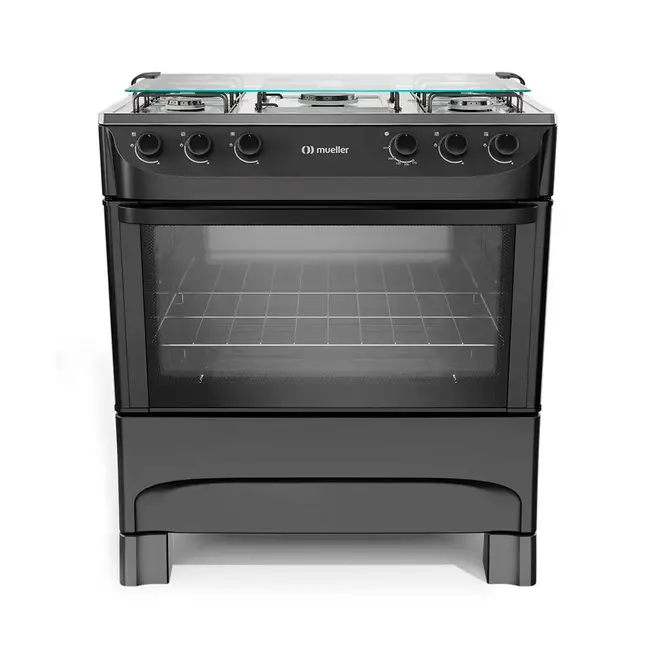 Fogão Mueller 5 bocas Preto Fosco Acendimento Manual MFI5BA