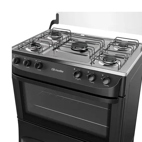 Fogão Mueller 5 bocas Preto Fosco Acendimento Manual MFI5BA