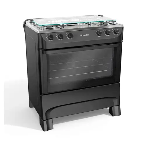 Fogão Mueller 5 bocas Preto Fosco Acendimento Manual MFI5BA