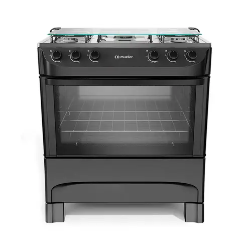 Fogão Mueller 5 bocas Preto Fosco Acendimento Manual MFI5BA