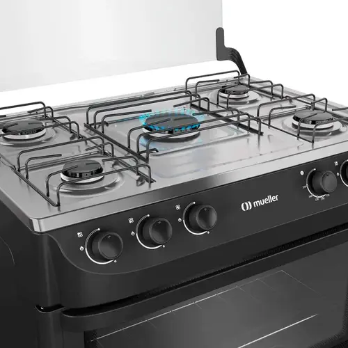 Fogão Mueller 5 bocas Preto Fosco Acendimento Manual MFI5BA