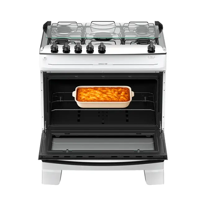 Fogão 5 Bocas com Mesa Inox Atlas Mônaco Top Bivolt