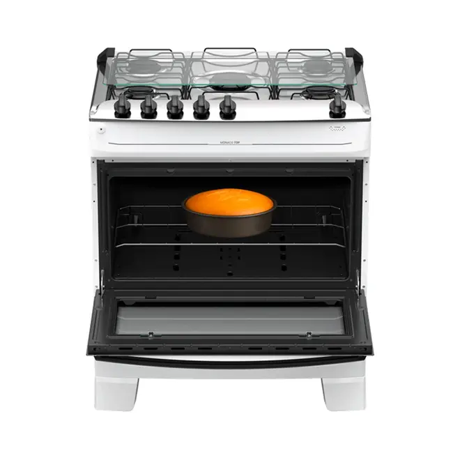 Fogão 5 Bocas com Mesa Inox Atlas Mônaco Top Bivolt
