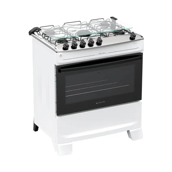Fogão 5 Bocas com Mesa Inox Atlas Mônaco Top Bivolt