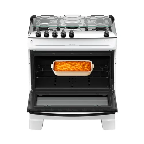 Fogão 5 Bocas com Mesa Inox Atlas Mônaco Top Bivolt