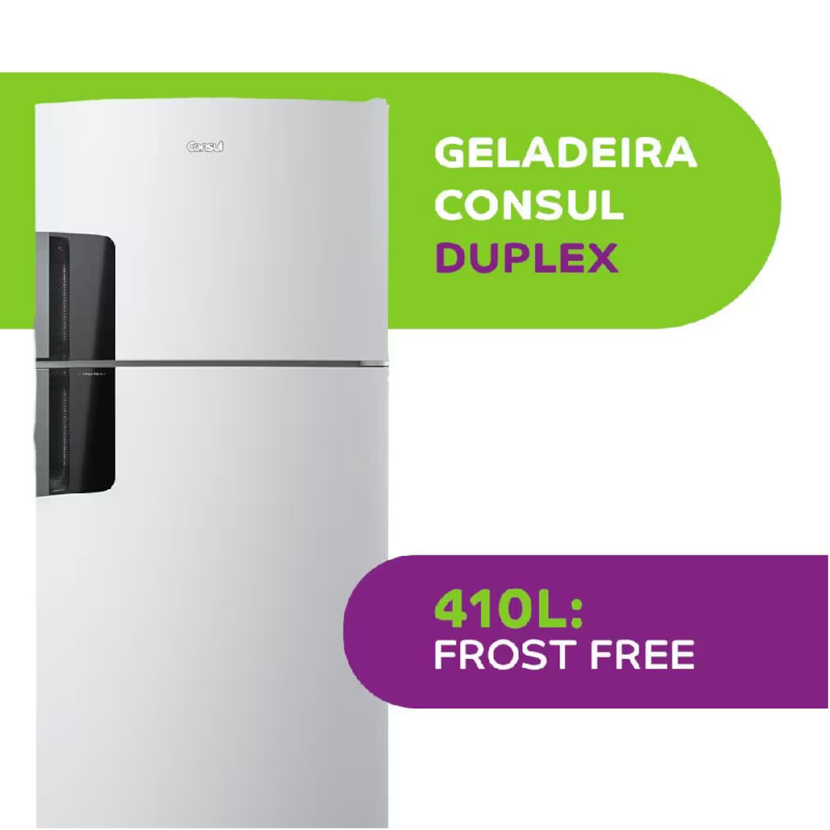 Geladeira Consul 410L Frost Free CRM50FB Duplex com Espaço Flex e ...