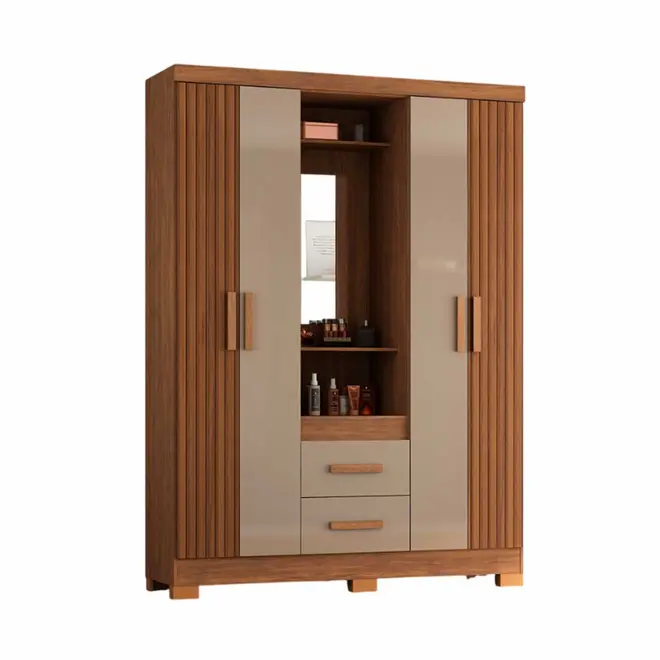 Guarda Roupa Atualle Capelinha 4 Portas e 2 Gavetas