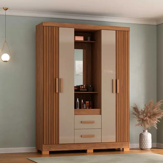Guarda Roupa Atualle Capelinha 4 Portas e 2 Gavetas