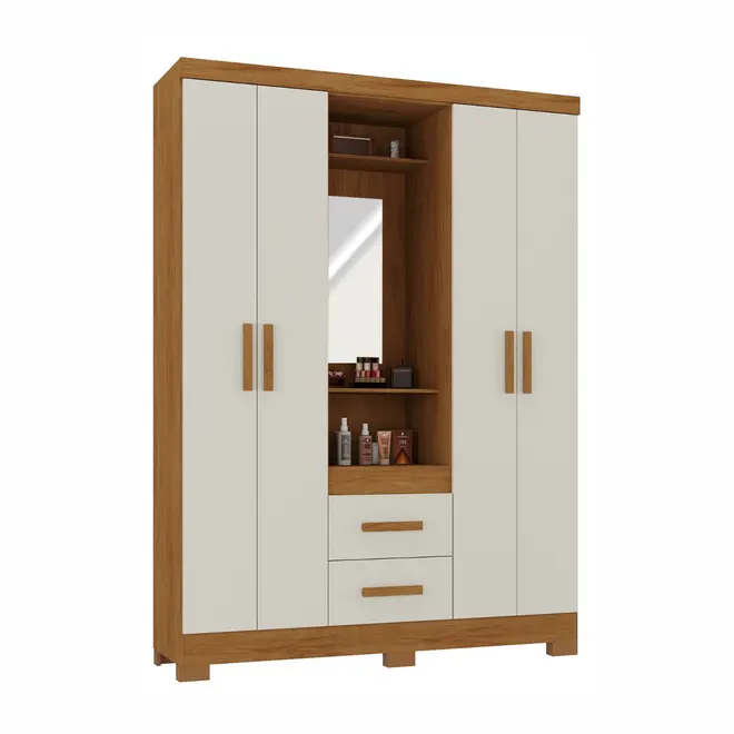 Guarda Roupa Atualle Capelinha 4 Portas e 2 Gavetas