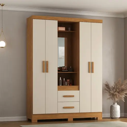 Guarda Roupa Atualle Capelinha 4 Portas e 2 Gavetas