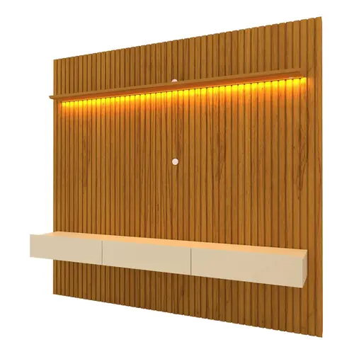 Painel para TV até 85 Polegadas Ripado com LED Nobre 230cm