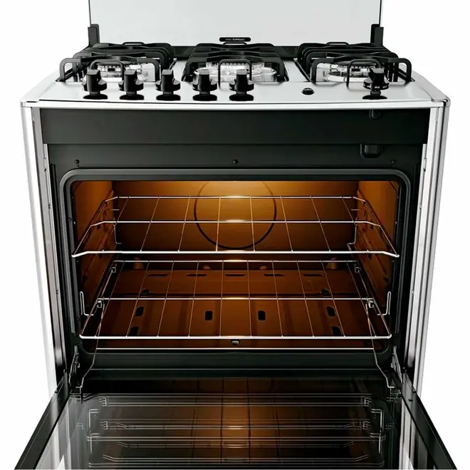 Fogão 5 Bocas Preto com Mesa de Inox Dako Magister Bivolt