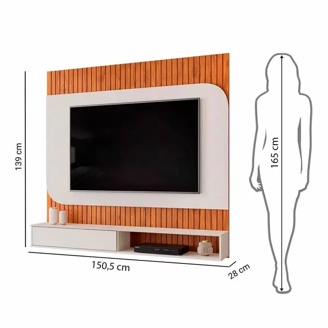 Painel para TV Tom até 65 polegadas com Nichos DJ Móveis