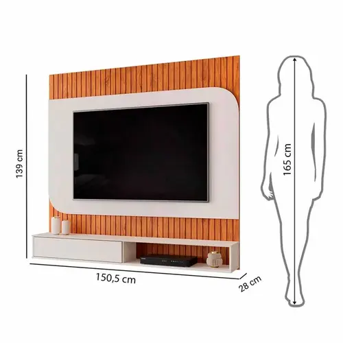 Painel para TV Tom até 65 polegadas com Nichos DJ Móveis