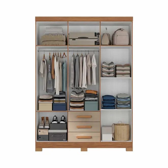Guarda Roupa Atualle Milano 6 Portas 3 Gavetas com Espelho