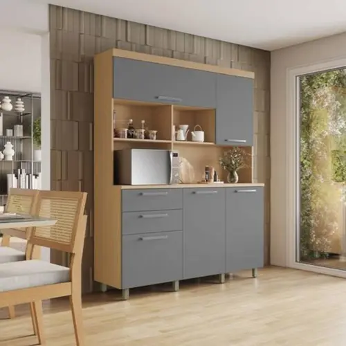 Cozinha Compacta 5 Portas 2 Gavetas Nobreza 160cm 100% Mdf