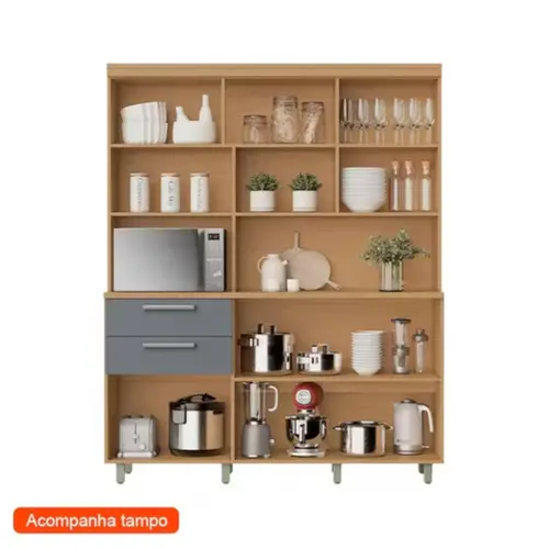 Cozinha Compacta 5 Portas 2 Gavetas Nobreza 160cm 100% Mdf