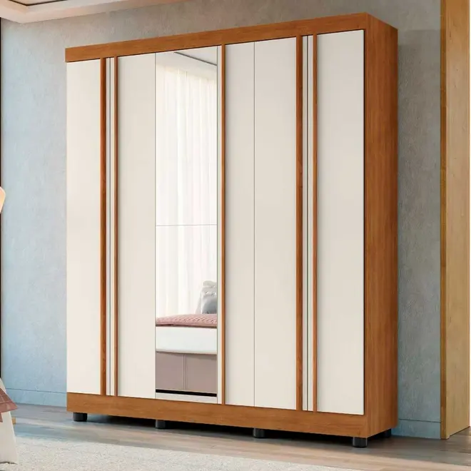 Guarda-Roupa Topazio Armoni 6 Portas MDF com Espelho | Magazine