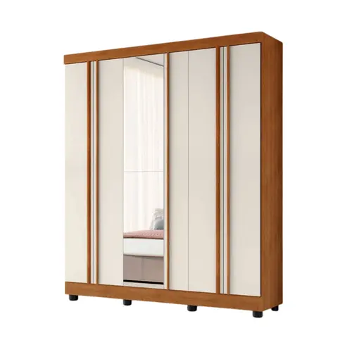 Guarda-Roupa Topazio Armoni 6 Portas MDF com Espelho | Magazine