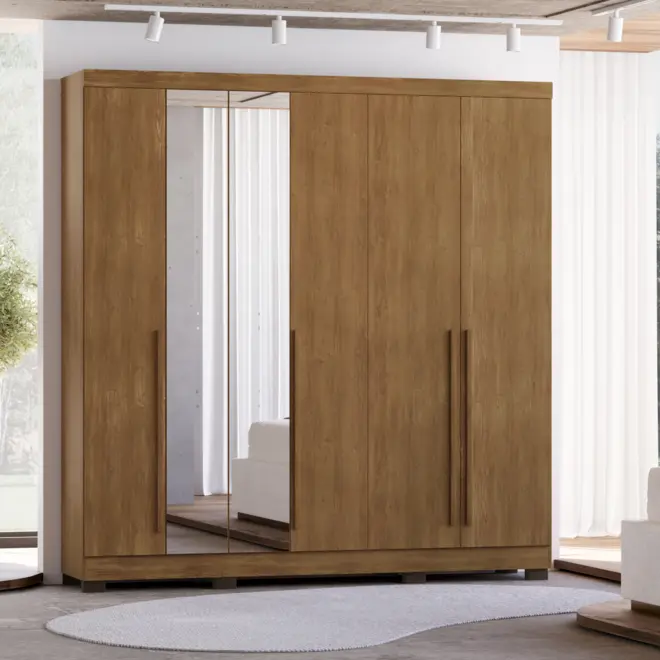 ★garage★　アリゾナ Guarda Roupa Topazio Abdon Plus 6 Portas com Espelho 100% MDF