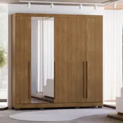 Guarda Roupa Topazio Abdon Plus 6 Portas com Espelho 100% MDF
