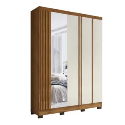 Guarda Roupa Topazio Ageu 5 Portas 100% MDF Com Espelho